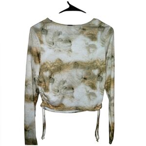 Boohoo long sleeve top with drawstring sides, size 12